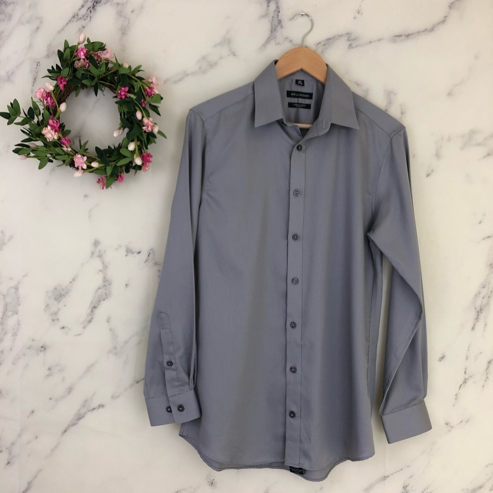 Bellissimo Mens Slim Wrinkle Free Shirt